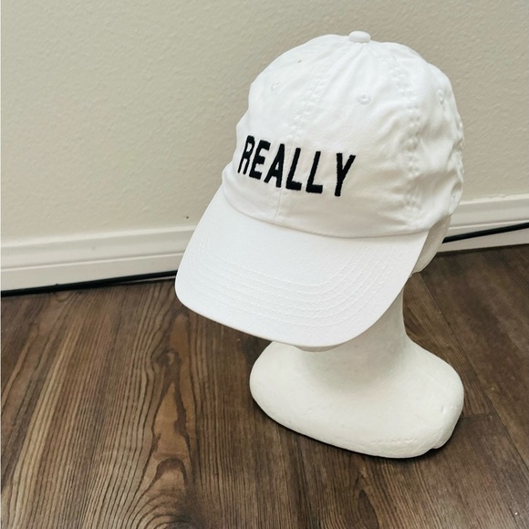 Accessories - White Cap with Black Embroidery